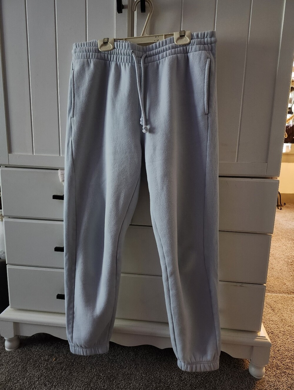 TNA Light Blue Fleece Drawstring Jogger Pants With Pockets Sz M